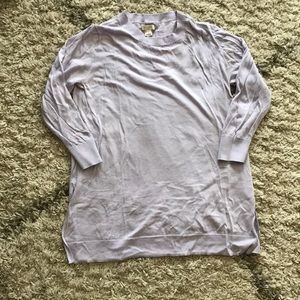 J. Crew lavender sweater with two side slits